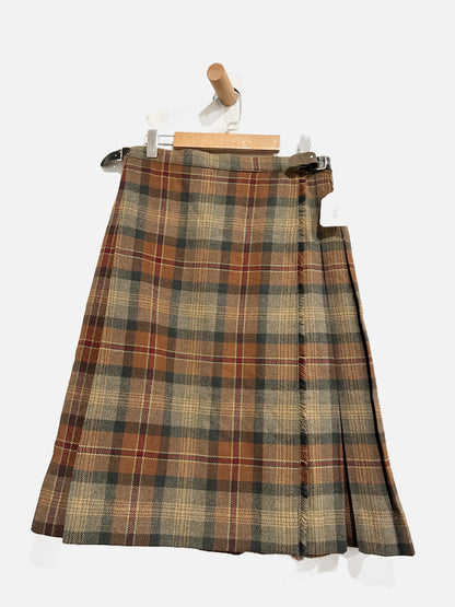 NN Vintage Brown Plaid Wool Skirt - Small