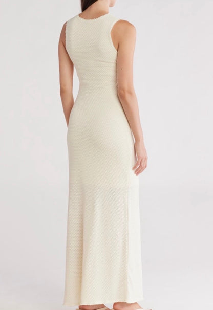 Rag & Bone Carine Crochet Tank Maxi Dress in Ivory - Small