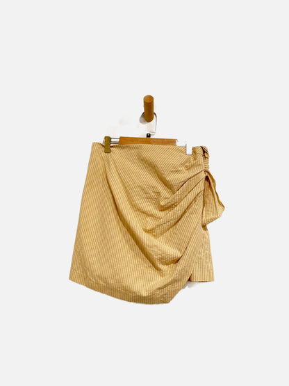 Zara Beige Pinstripe Mini Skirt - Medium
