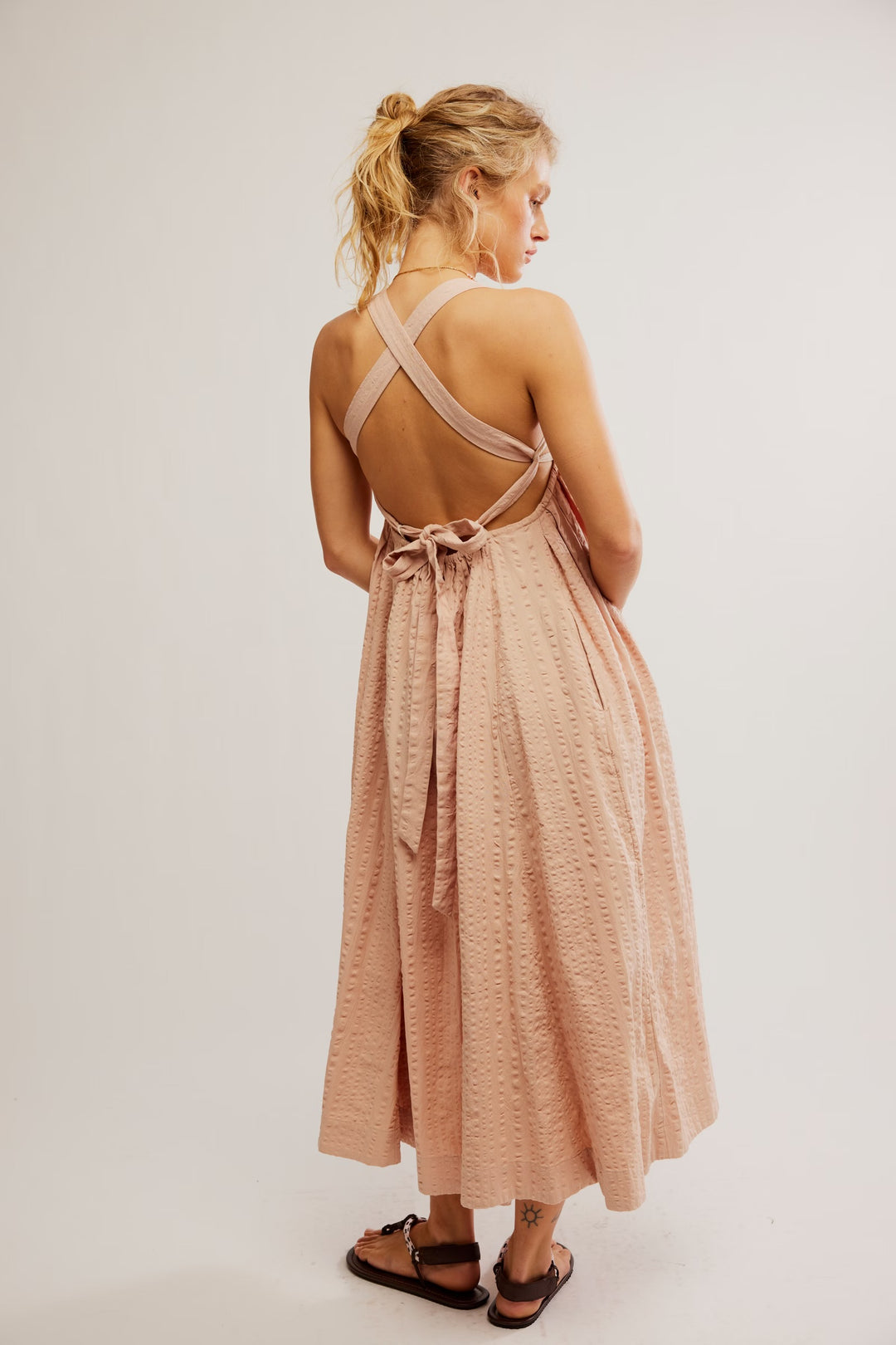 Free People Poppy Midi Dress in Sweet Nothings - XS