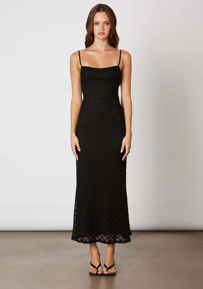 Cotton Candy LA Black Floral Lace Midi Dress - XS