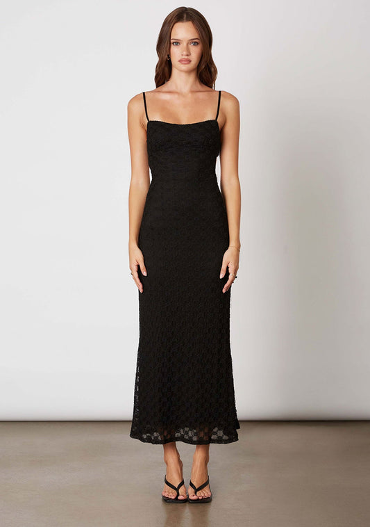 Cotton Candy LA Black Floral Lace Midi Dress - XS