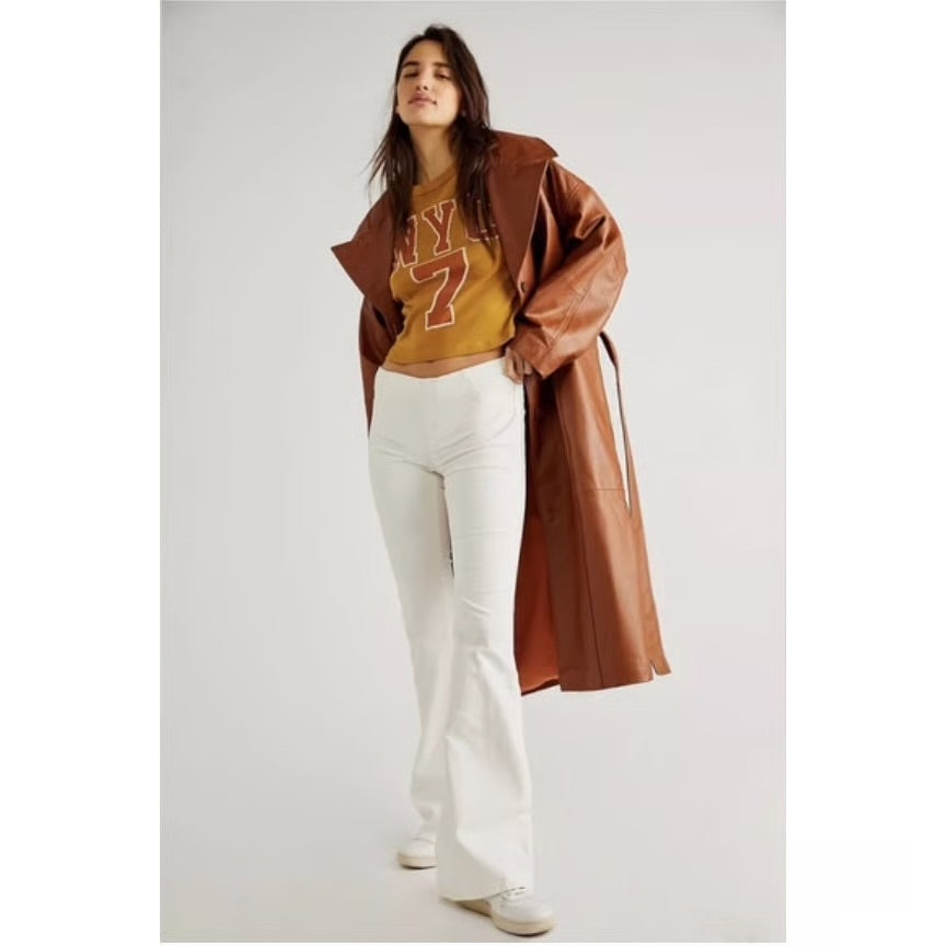 Free People White Pull On Flare Corduroys - 30