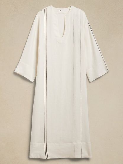 Banana Republic Linen Stripped Dress-XXS