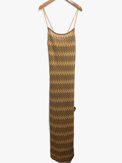 MNG Yellow Chevron Maxi Dress - 8