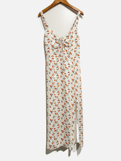 Abercrombie & Fitch White Peach Midi Dress - Small