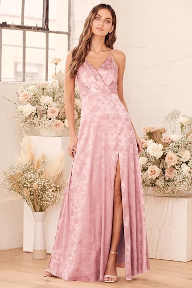 Lulus NWT Pink Floral Maxi Dress - XL