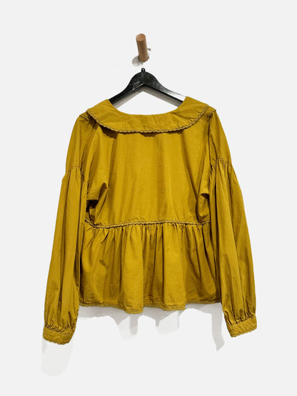 Calligraphie Mustard Yellow Blouse - Large
