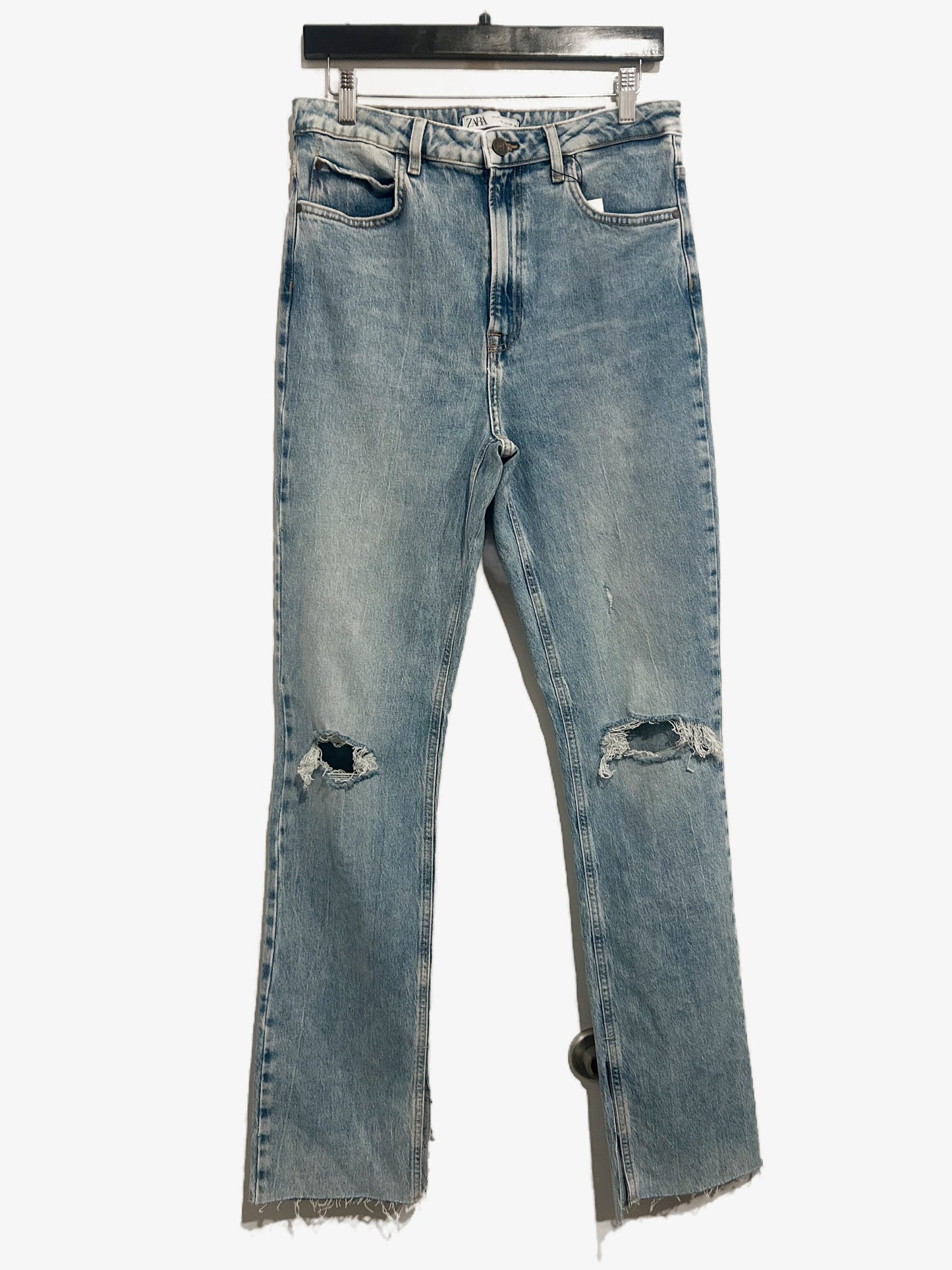 Zara Flared Ripped Slim Fit Jeans - 8