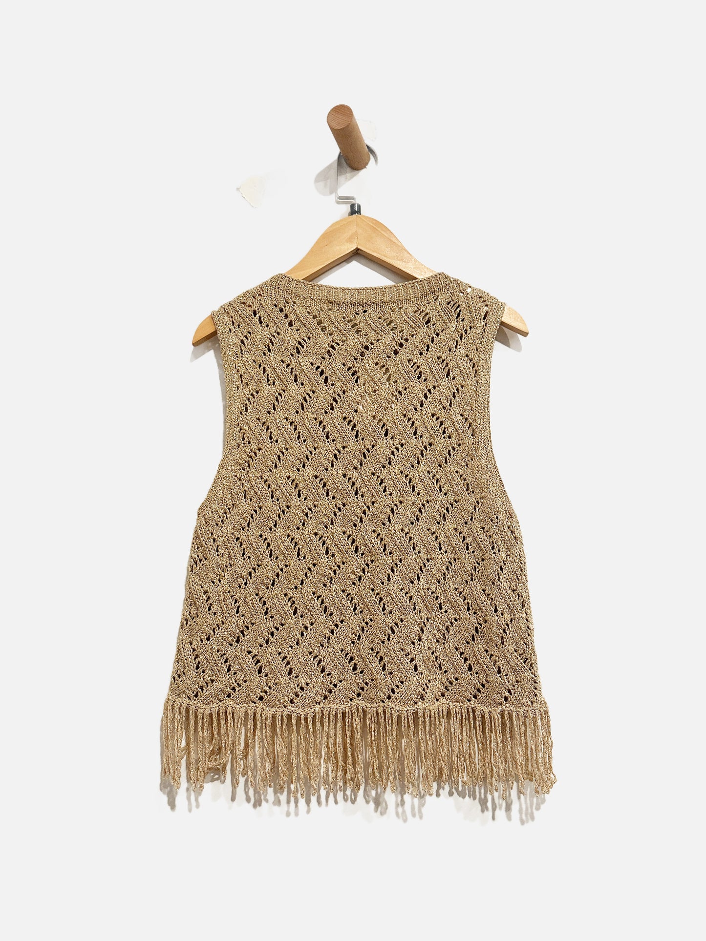 Zara Gold Fringe Tank - Small