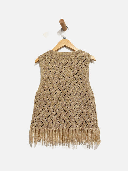 Zara Gold Fringe Tank - Small