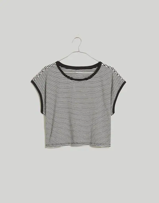 Madewell Black and White Stripe Tank - XS