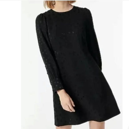 J.Crew Shift dress in jacquard floral dot in Black Size 2