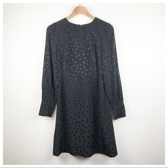 J.Crew Shift dress in jacquard floral dot in Black Size 2