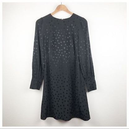 J.Crew Shift dress in jacquard floral dot in Black Size 2