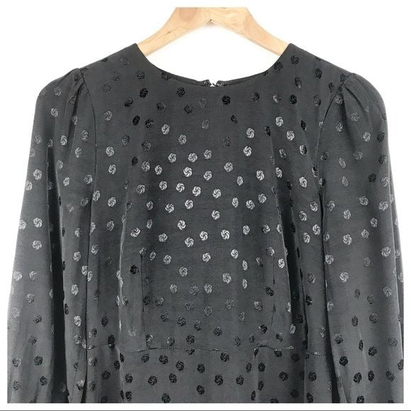 J.Crew Shift dress in jacquard floral dot in Black Size 2