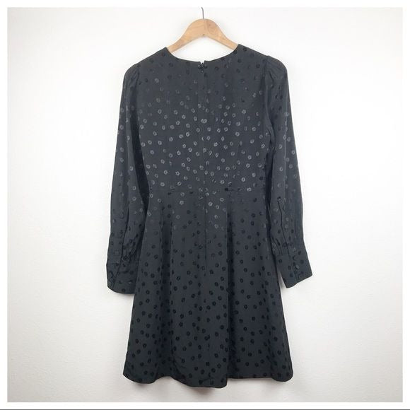 J.Crew Shift dress in jacquard floral dot in Black Size 2