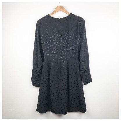 J.Crew Shift dress in jacquard floral dot in Black Size 2