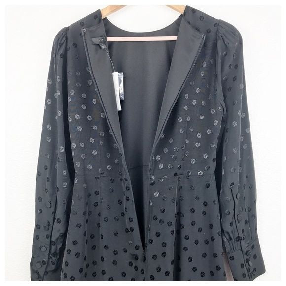 J.Crew Shift dress in jacquard floral dot in Black Size 2