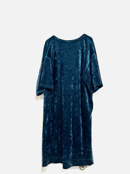 Free People Blue Crushed Velvet Tunic - Small