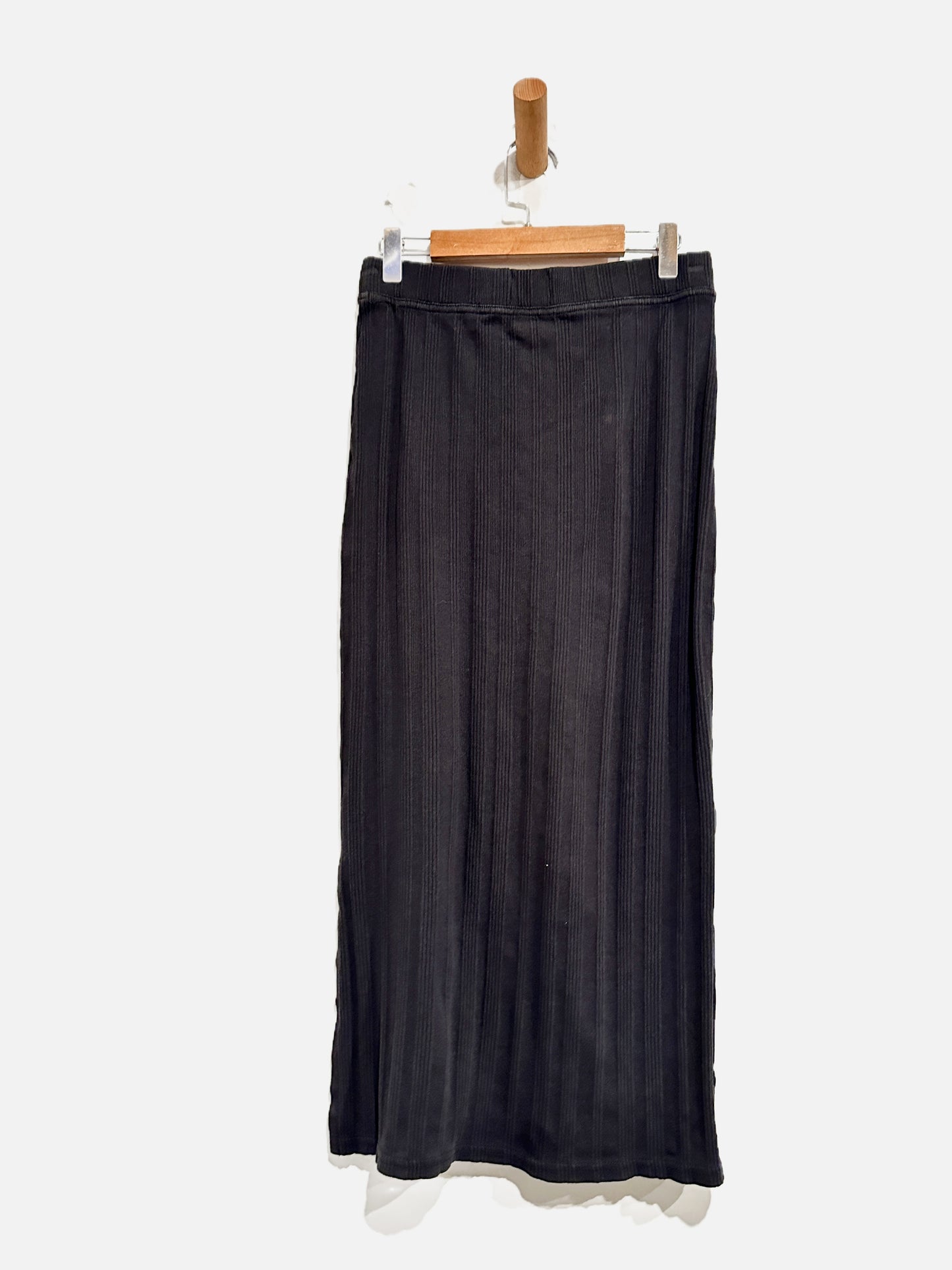 Pact Black Ribbed Midi Skirt - Small