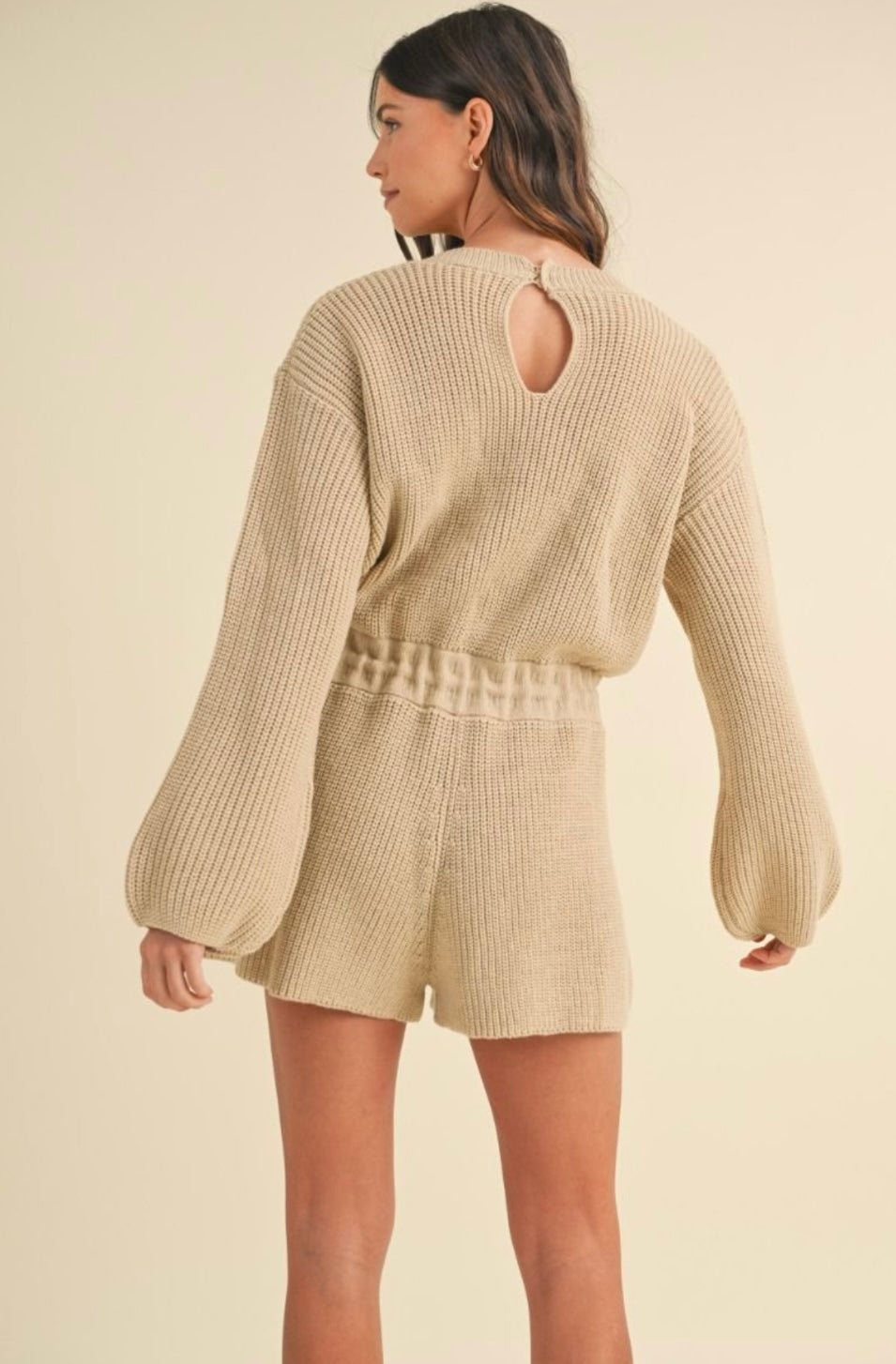 Lucca NWT Cream Sweater Romper - Large