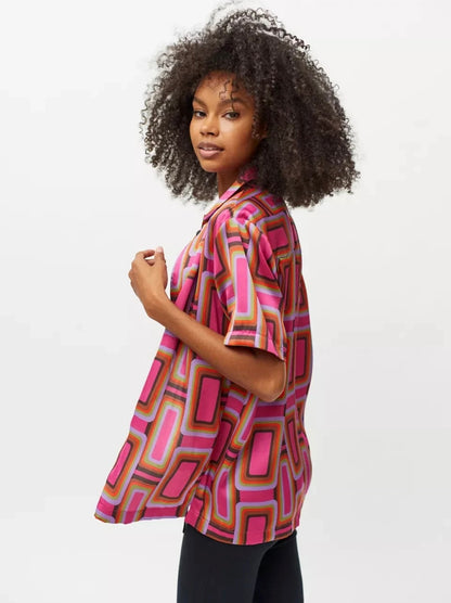 Urban Outfitters Pink Retro SS Button Down - Small