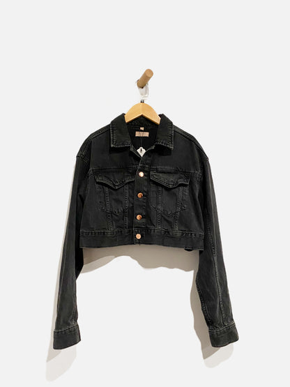 DL1961 Black Cropped Denim Jacket - XS