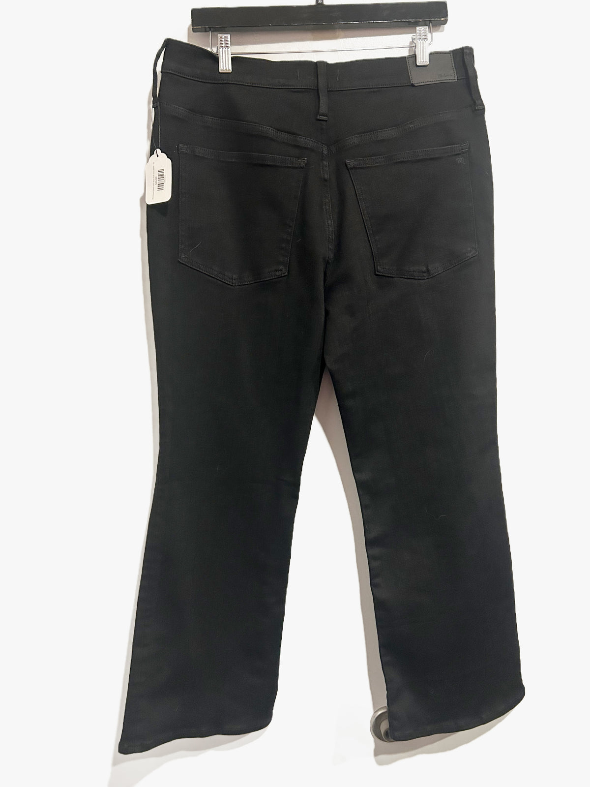 Madewell Black Mid-Rise Kickout Crop Jeans - 33