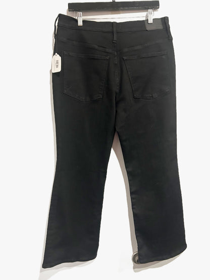 Madewell Black Mid-Rise Kickout Crop Jeans - 33
