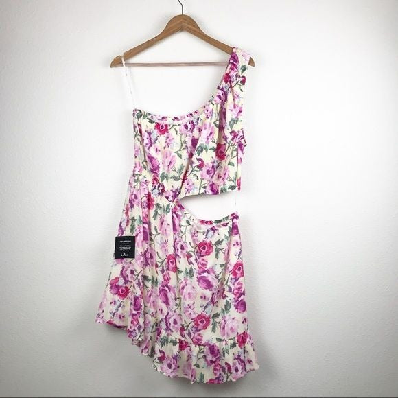 Lulus NWT Floral One Shoulder Dress Size XL