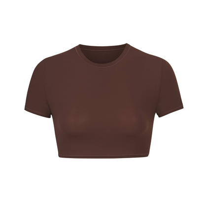 Skims Fits Everybody Brown Cropped Tee - Small