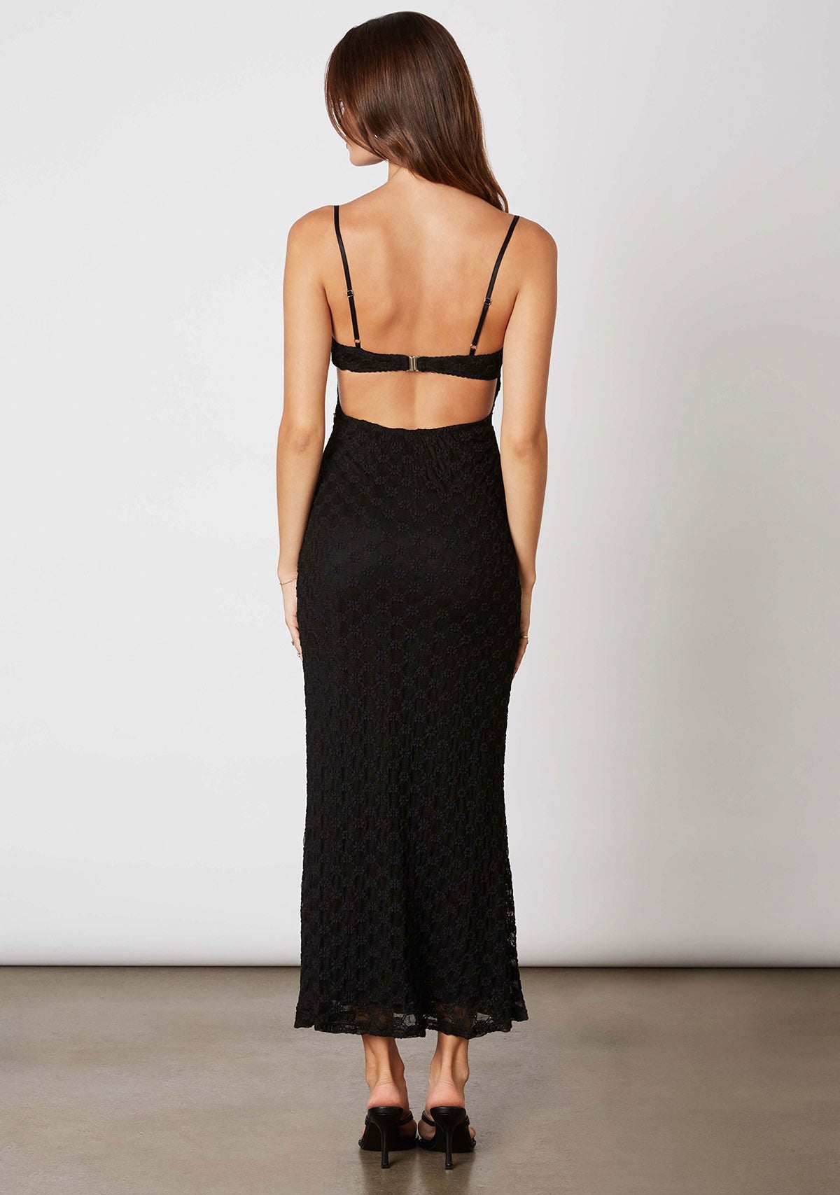 Cotton Candy LA Black Floral Lace Midi Dress - XS