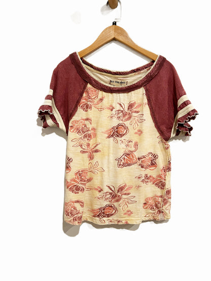 Free People Wish You Were Here Tee in Tan Combo - Small