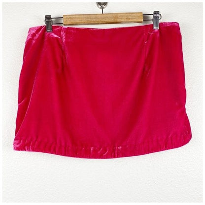 Free People Pink Velvet Annalise Mini Skirt Size 10