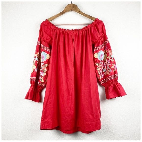 Free People Fleur Du Jour Enchanted Garden Dress in Red Size Small