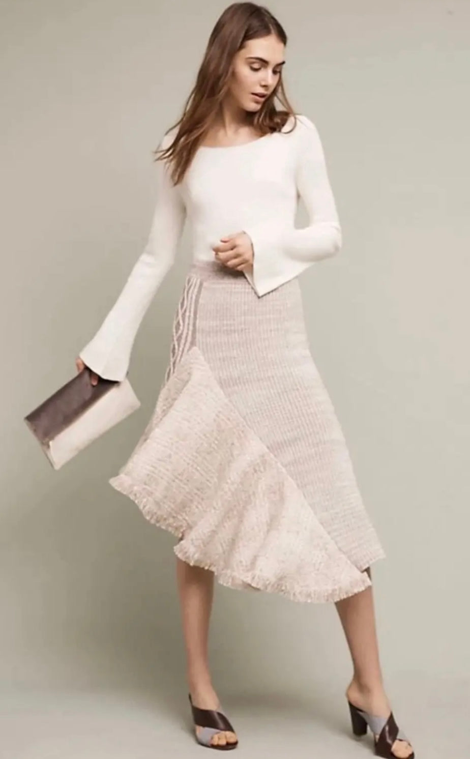 Anthropologie Sleeping On Snow Knit Skirt - Large