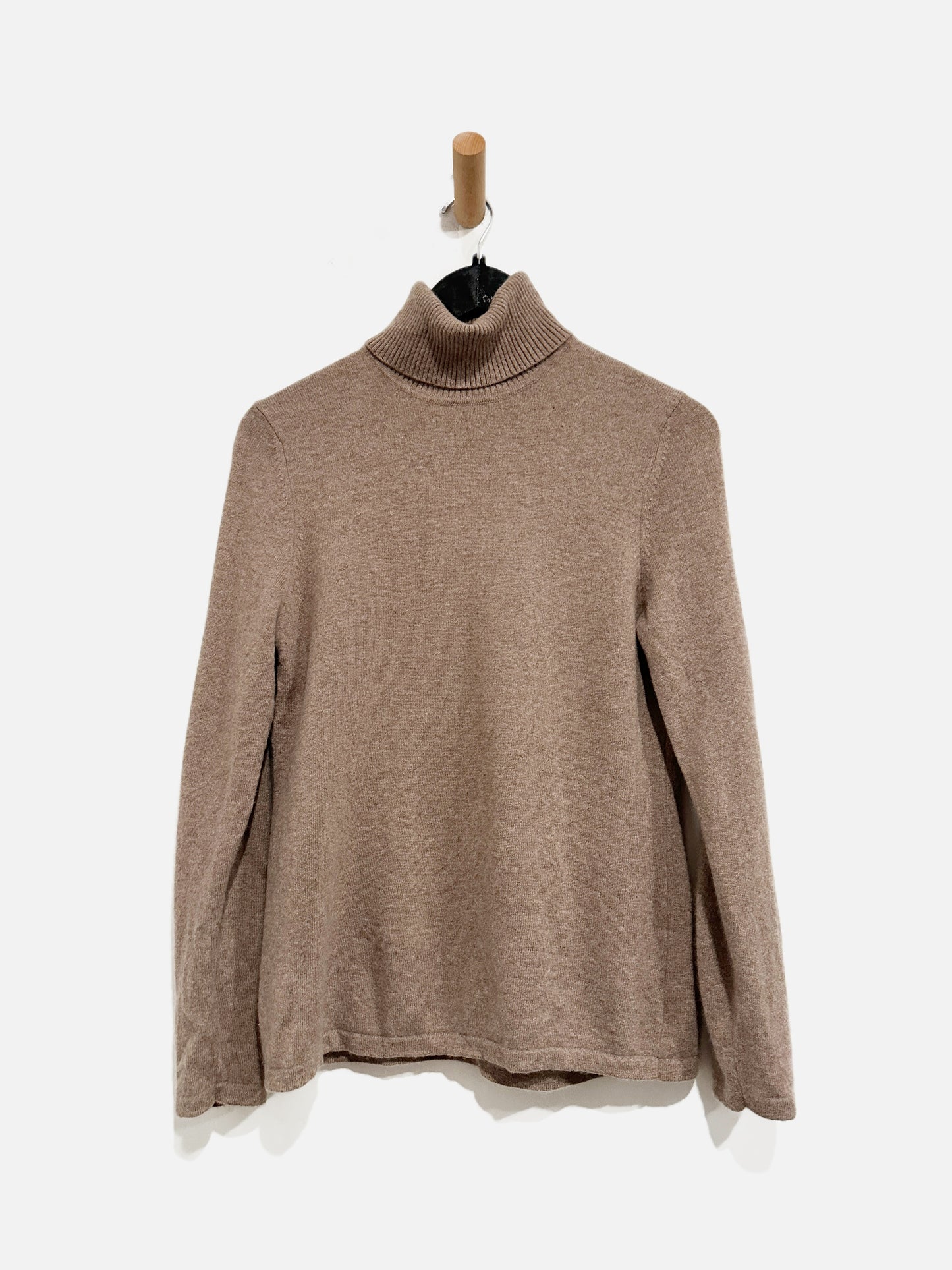 Lord & Taylor Cashmere Brown Turtle Neck Long Sleeve-Large