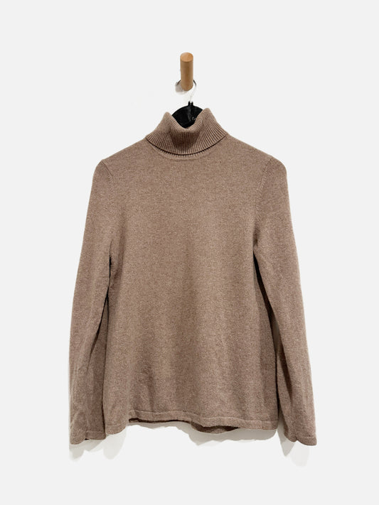 Lord & Taylor Cashmere Brown Turtle Neck Long Sleeve-Large
