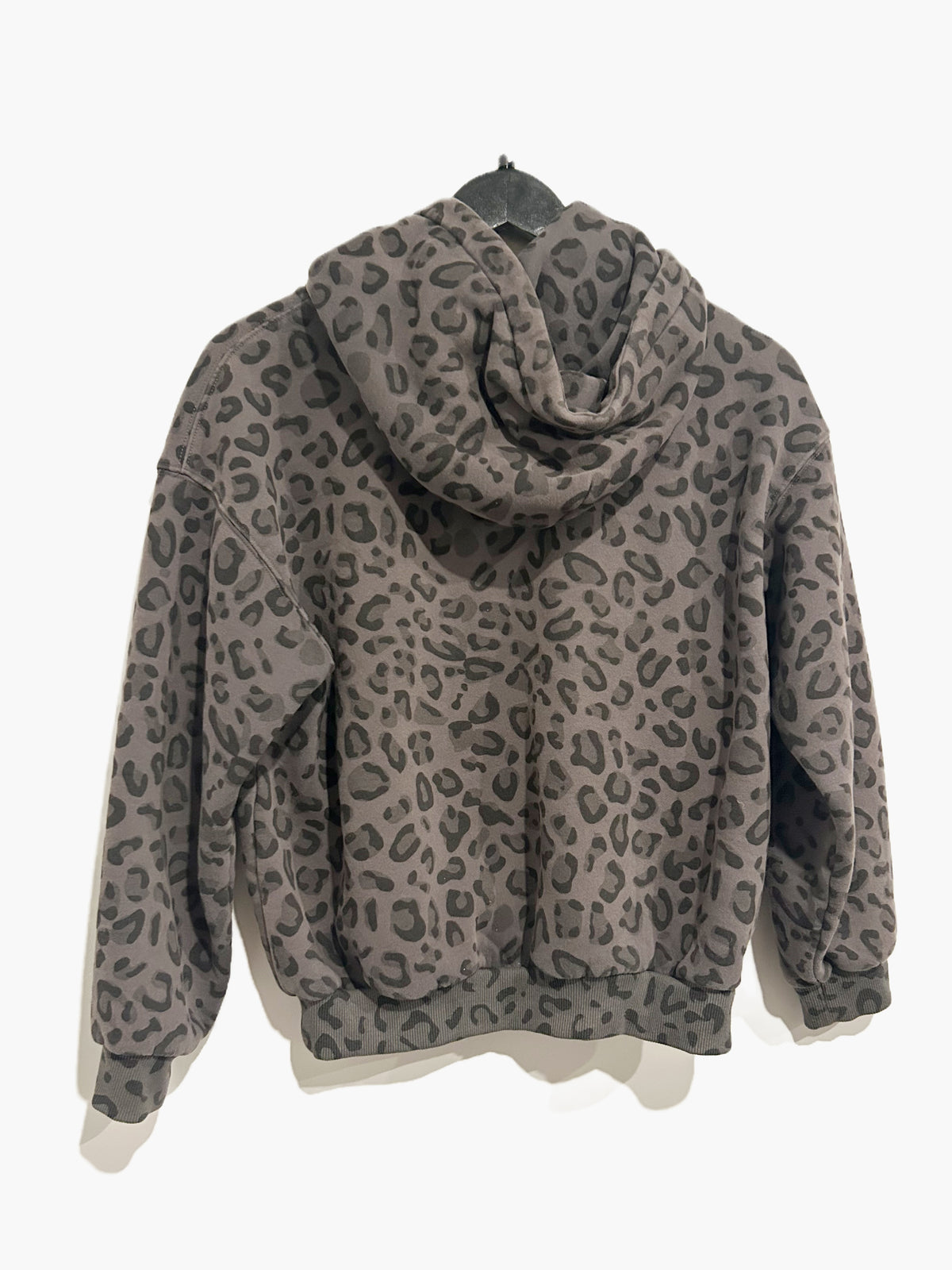 Comft Girl’s Gray Leopard Print Hoodie - Large