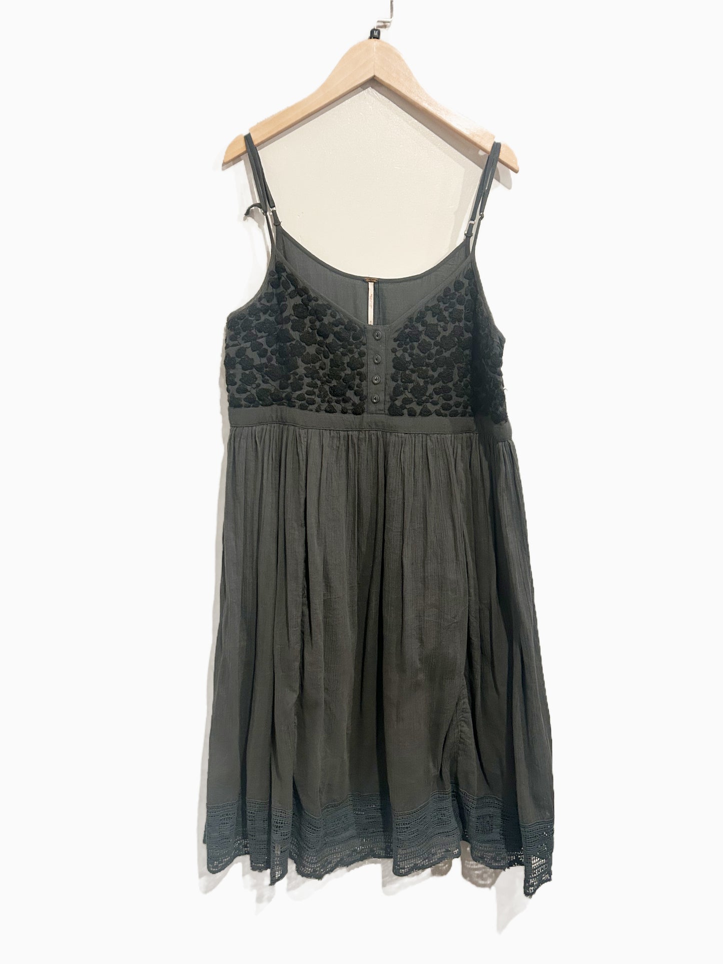 Free People Green Embroidered Midi Dress - Medium