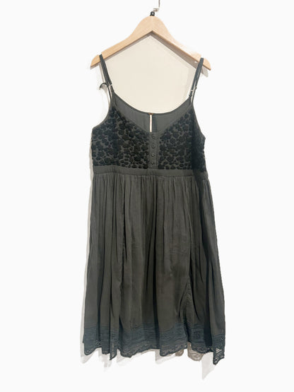 Free People Green Embroidered Midi Dress - Medium