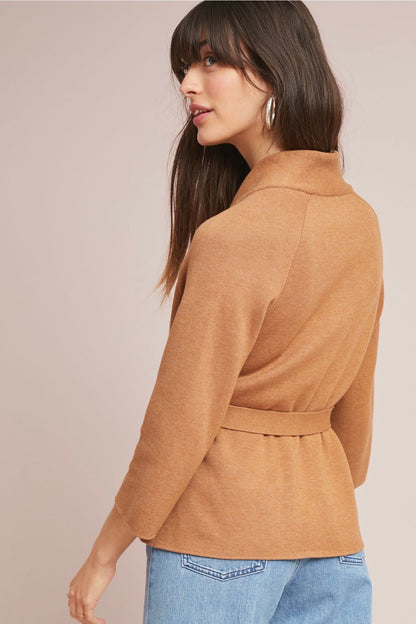 Anthropologie Moth Rizzo Belted Cardigan in Bronze - Small