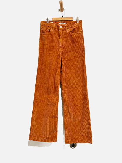 Levi’s Ribcage Wide Leg Orange Corduroy Pants - 27