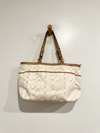 Coach Cream Monogram Handbag