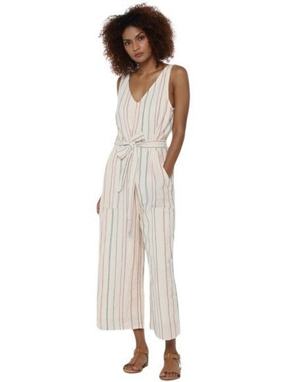 American Eagle Multicolor Striped V-Neck Jumpsuit - Medium