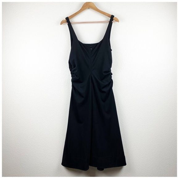 Anthropologie Maeve Sheila Black Midi Dress Size Medium