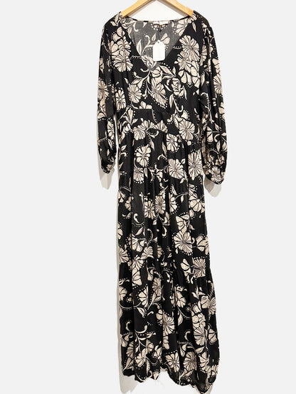 Z Supply Black Floral Maxi Dress - Medium