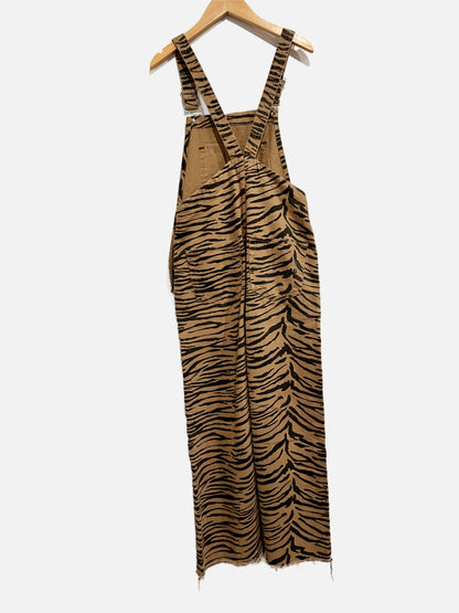 Top Shop Brown Animal Print Overalls - 2