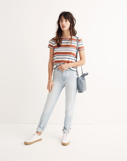 Madewell Hi-Fi Shrunken Tee in Mary-Lou Stripe - XS